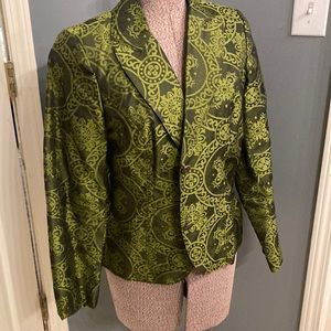 NY Collection green patterned blazer size M